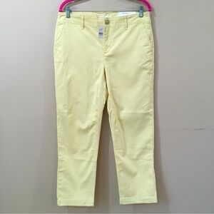 Loft Womens 8 The Slim Chino Ankle Pants Yellow Casual Classic New 582796